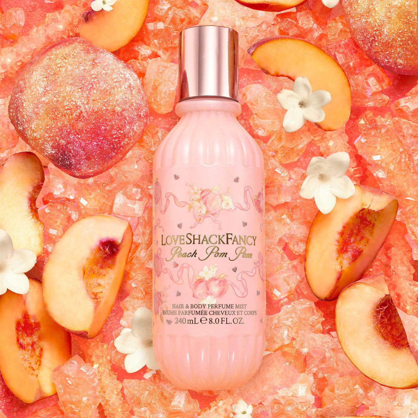 LoveShackFancy Peach Pom Pom Hair & Body Perfume Mist